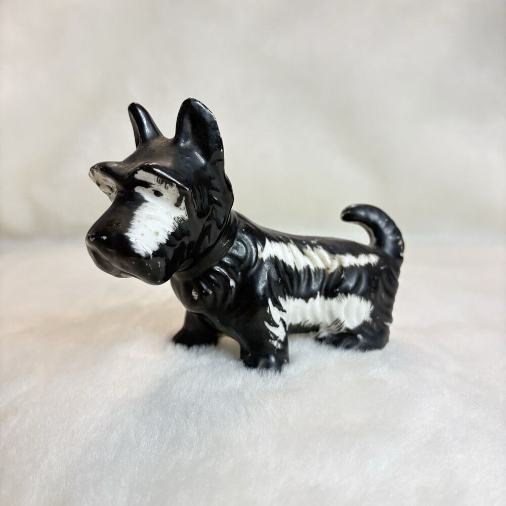 Scottish Terrier Dog Mid Century Porcelain Figurine Made In Japan